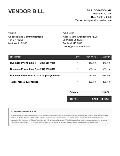 Telecom bundle — phone + fiber