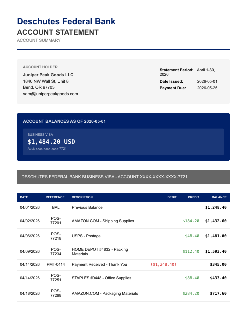 Business Visa — April
