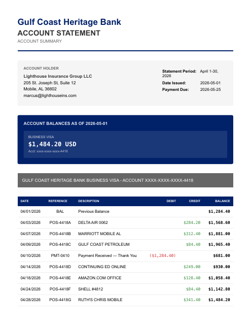 Business Visa — April