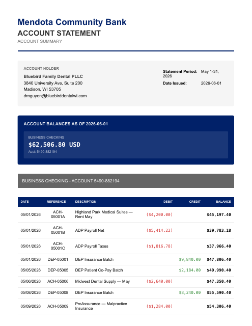 Checking — May (21 txns)