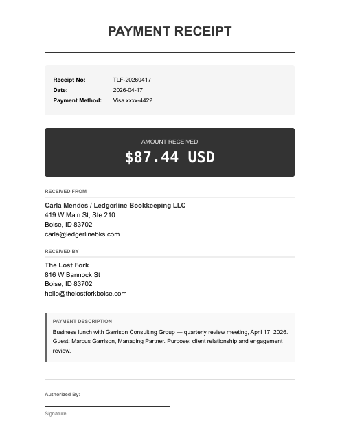 Personal receipt