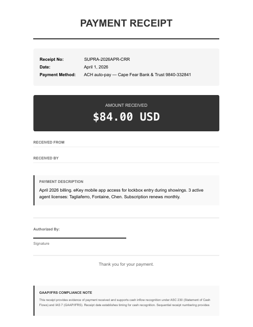 Supra eKey lockbox subscription